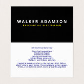 プロフェッショナル認定電気技師が折り畳まれた 名刺 (内部フラット)