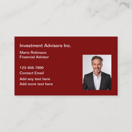 プロフェッショナル財務顧問フォト名刺 名刺 (正面)