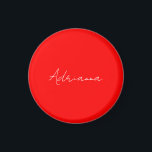 プロフェッショナル赤あなたの名前を追加レトロ手書き マグネット<br><div class="desc">このテンプレートはカスタマイズすべての個人の職業に合わせることができる。</div>