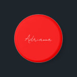 プロフェッショナル赤あなたの名前を追加レトロ手書き マグネット<br><div class="desc">このテンプレートはカスタマイズすべての個人の職業に合わせることができる。</div>