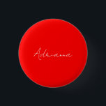 プロフェッショナル赤あなたの名前を追加レトロ手書き 缶バッジ<br><div class="desc">このテンプレートはカスタマイズすべての個人の職業に合わせることができる。</div>