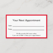 プロフェッショナル赤と白ブライトドクターズ・オフィス 予約カード (正面)