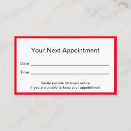 プロフェッショナル赤と白ブライトドクターズ・オフィス 予約カード