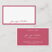 プロフェッショナル赤モダン手書き名前テンプレート 名刺 (正面/裏面)