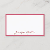 プロフェッショナル赤モダン手書き名前テンプレート 名刺 (正面)