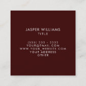 プロフェッショナル赤モダン抽象芸術構造 スクエア名刺 (裏面)