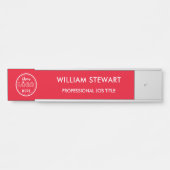 プロフェッショナル赤モダン社員スタッフのドアサイン サインプレート (正面)