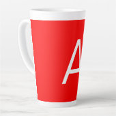プロフェッショナル赤モノグラムイニシャル文字 カフェラテマグ (左アングル)