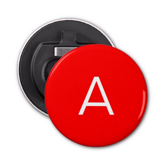 プロフェッショナル赤モノグラムイニシャル文字 栓抜き (正面)