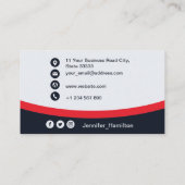 プロフェッショナル赤ロゴQRコードの追加 名刺 (裏面)