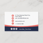 プロフェッショナル赤ロゴQRコードの追加 名刺 (裏面)