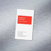 プロフェッショナル赤白ミニマルモダンム マグネット名刺 (インサイチュ)