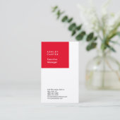 プロフェッショナル赤白ミニマルモダンム 名刺 (スタンド正面)