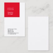 プロフェッショナル赤白ミニマルモダンム 名刺 (正面/裏面)