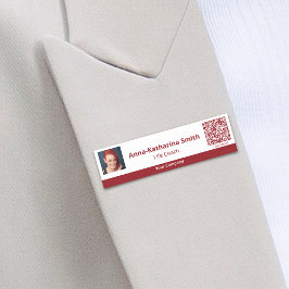 プロフェッショナル赤白画像QRコード会社 名札