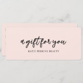 プロフェッショナル赤面ピンクシンプルのギフト証明書 (正面/裏面)