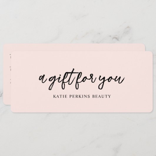 プロフェッショナル赤面ピンクシンプルのギフト証明書 (正面/裏面)