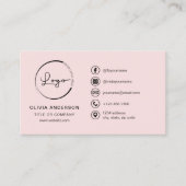 プロフェッショナル赤面ピンクビジネスロゴソーシャルメディア 名刺 (正面)