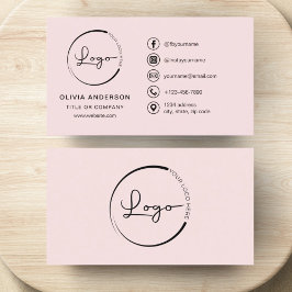 プロフェッショナル赤面ピンクビジネスロゴソーシャルメディア 名刺