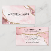 プロフェッショナル赤面ピンク金ゴールドグリッターマーブルゲート 名刺 (正面/裏面)