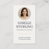 プロフェッショナル赤面&ネイビーフォトQRコードモダン 名刺 (正面)