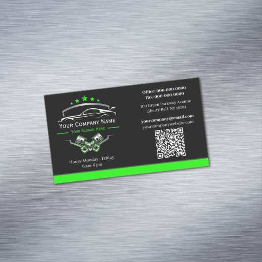 プロフェッショナル車のの修復、自動整備士 マグネット名刺 (インサイチュ)