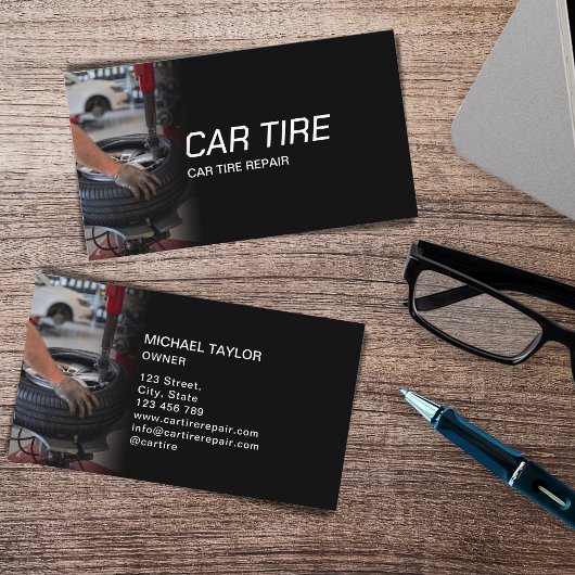 プロフェッショナル車のタイヤ修理フラットタイヤサービス 名刺