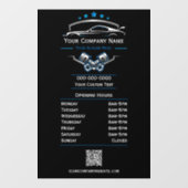 プロフェッショナル車の修理、営業時間 ウィンドウサイン (シート)