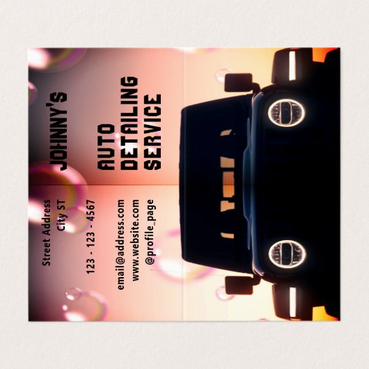 プロフェッショナル車の夕暮れイメージ 名刺 (外部フラット)