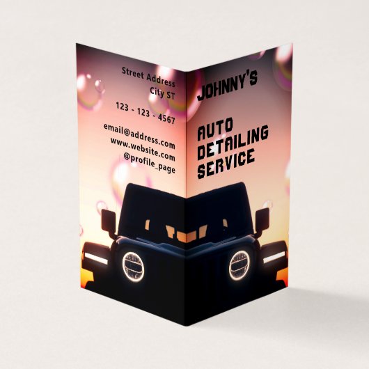 プロフェッショナル車の夕暮れイメージ 名刺 (外部)