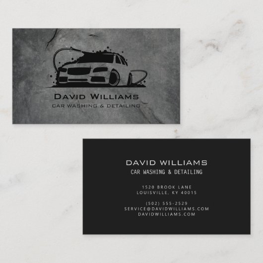 プロフェッショナル車洗浄と自動詳細 名刺 (正面/裏面)