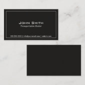 プロフェッショナル輸送ブローカープレーンブラック 名刺 (正面/裏面)
