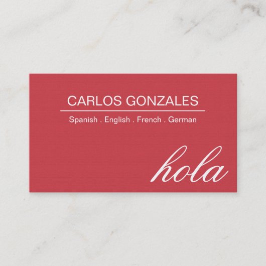 プロフェッショナル通訳者用名刺 名刺 (正面)