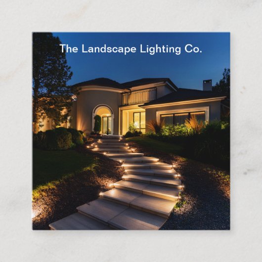 プロフェッショナル造園およびホーム照明 スクエア名刺 (正面)