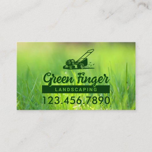 プロフェッショナル造園と芝生気にグリーンフィンガー 名刺 (正面)