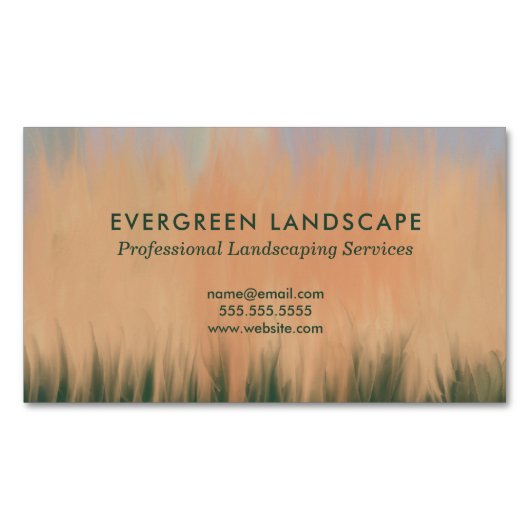 プロフェッショナル造園サービスブルーコーラルグリーン マグネット名刺 (正面)