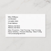 プロフェッショナル造園モダン名刺 名刺 (裏面)