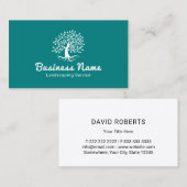 プロフェッショナル造園ローンツ気にリーロゴティール(緑がかった色) 名刺 (正面/裏面)
