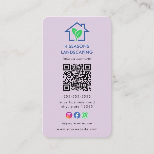 プロフェッショナル造園気にロゴQrコード 名刺 (裏面)