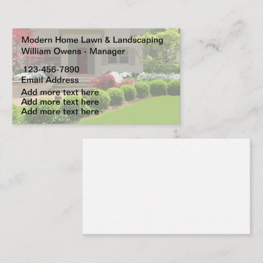 プロフェッショナル造園編集可能名刺 名刺 (正面/裏面)