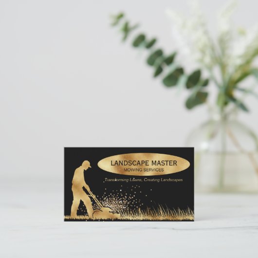 プロフェッショナル造園芝刈気にりガーデニング 名刺 (スタンド正面)