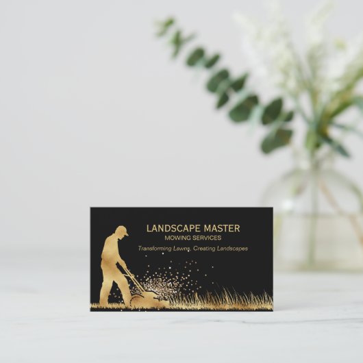 プロフェッショナル造園芝刈気にりガーデニング 名刺 (スタンド正面)