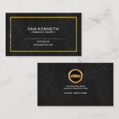 プロフェッショナル運転手ブラックマーブル金ゴールド 名刺 (正面/裏面)