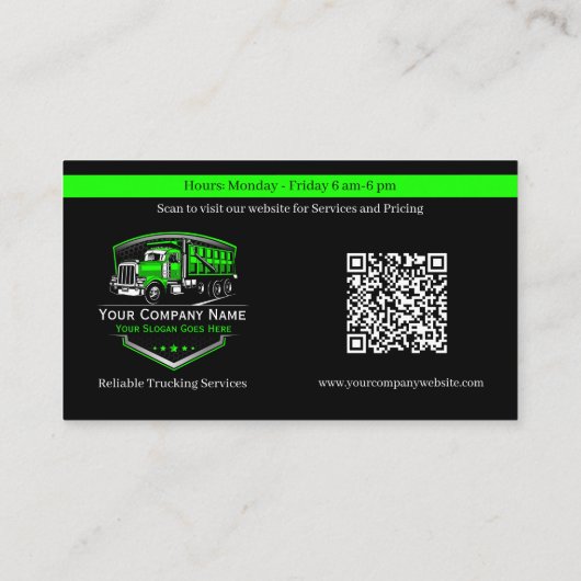 プロフェッショナル運送運送運送会社QRコード 名刺 (裏面)
