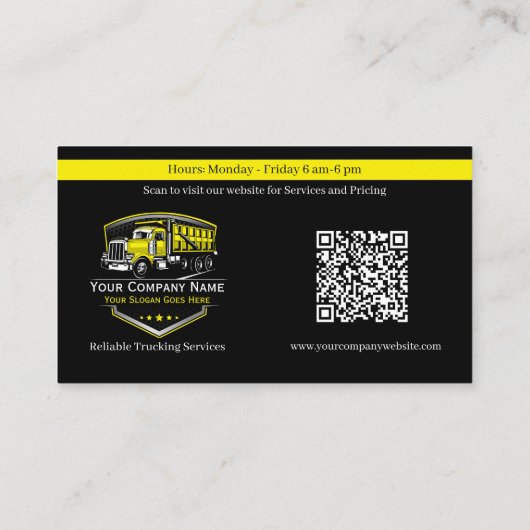 プロフェッショナル運送運送運送会社QRコード 名刺 (裏面)