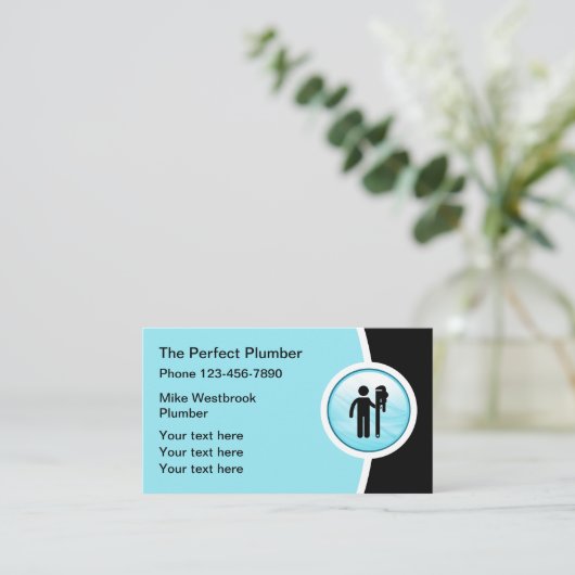 プロフェッショナル配管ユニーク業者名刺 名刺 (スタンド正面)