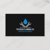 プロフェッショナル配管ロゴドロップレンチ黒 名刺 (正面)