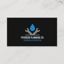 プロフェッショナル配管ロゴドロップレンチ黒 名刺