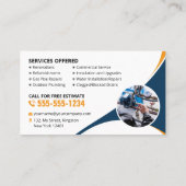 プロフェッショナル配管修理プラムバーブルーオレンジ 名刺 (裏面)