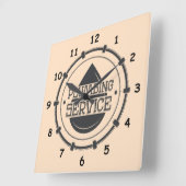 プロフェッショナル配管工サービス スクエア壁時計 (傾斜)